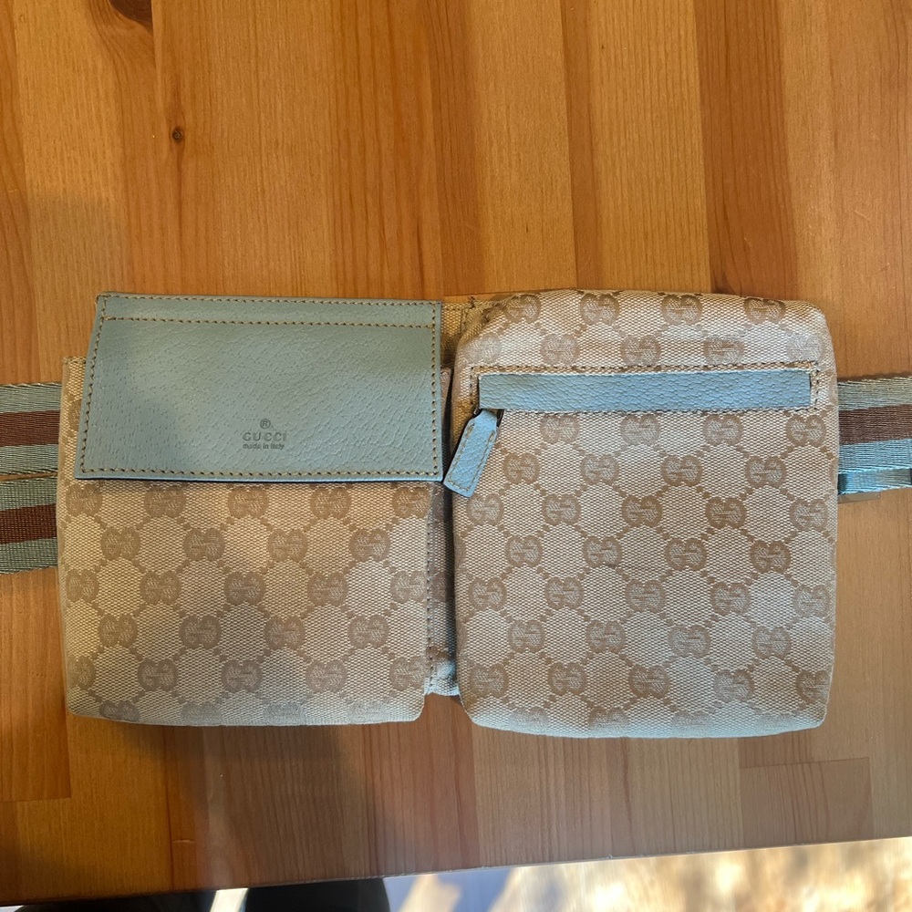 Gucci Light Brown and Light Blue Belt Bag